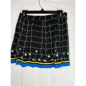 Tail Vintage Pleated Tennis Skirt Black Graphic Print Made in USA Size 10